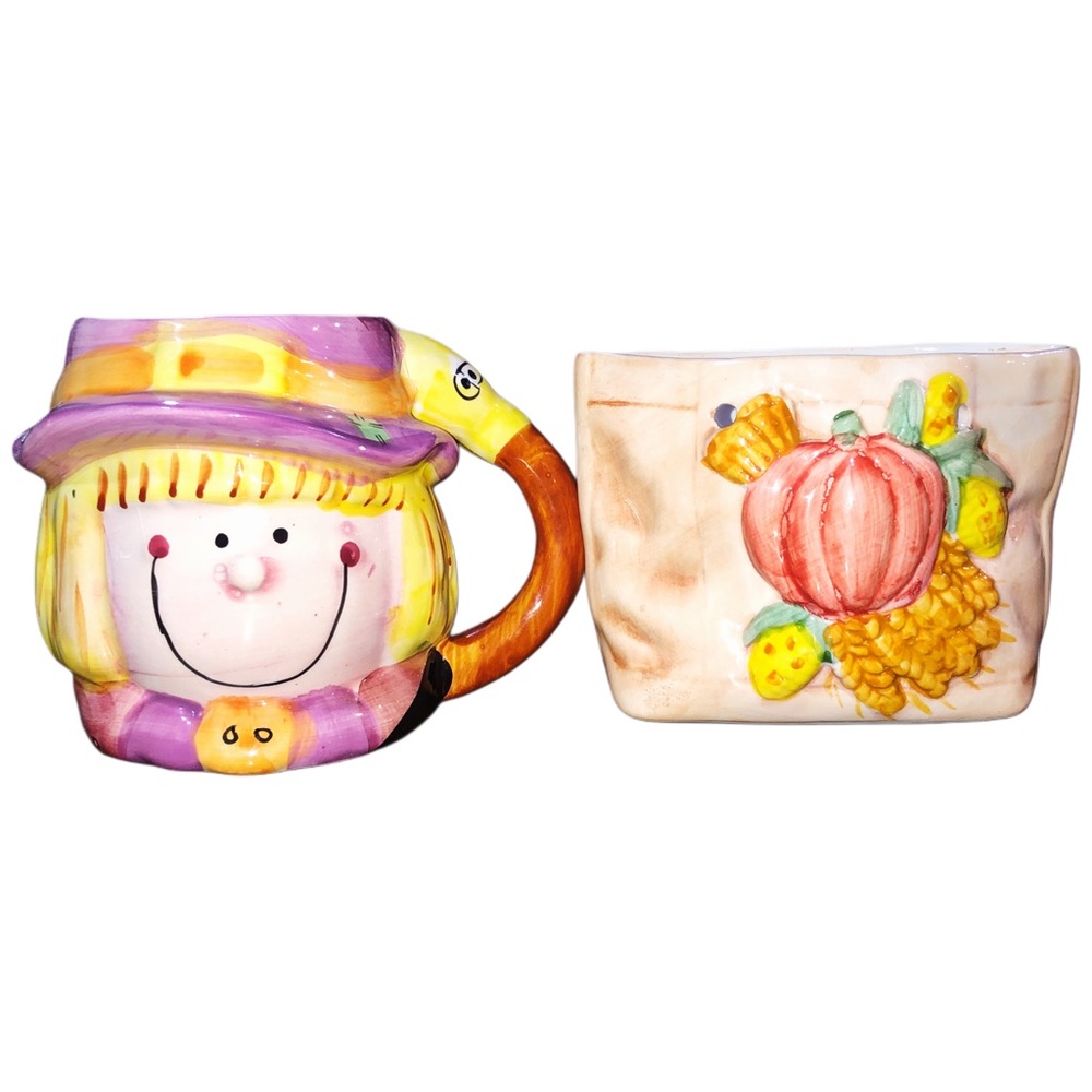 Fall Themed Mug & Planter/Wall Pocket Set